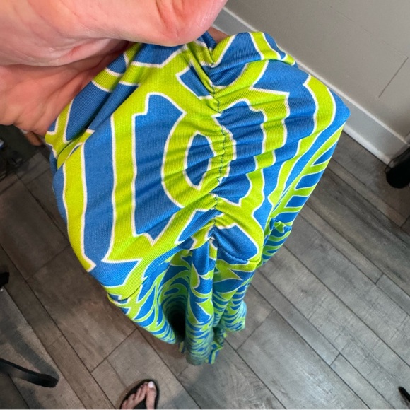 Mud Pie Harlow Geo Print High Waist Palazzo Wide Leg Pants Large - Picture 4 of 9